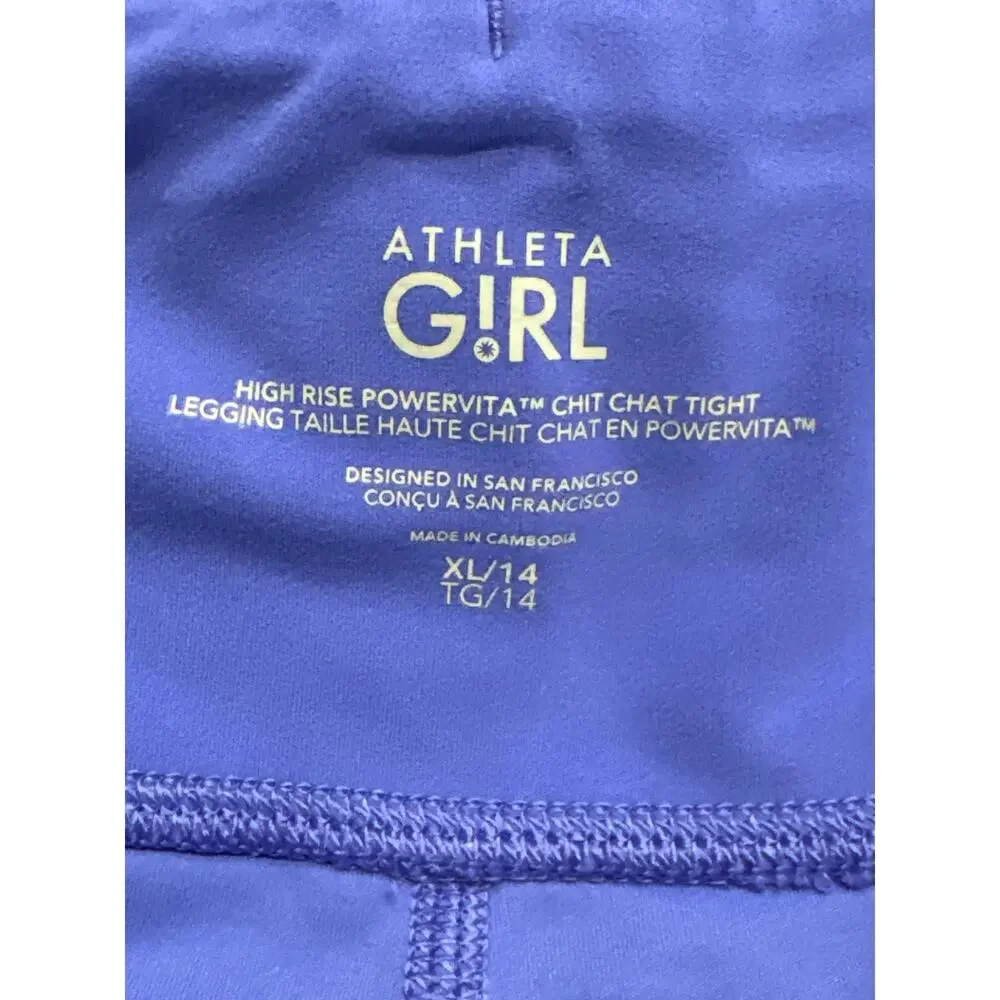 Athleta Girl High Rise Powervita Chit Chat Tight/Legging XL/14 (LOT OF 3)